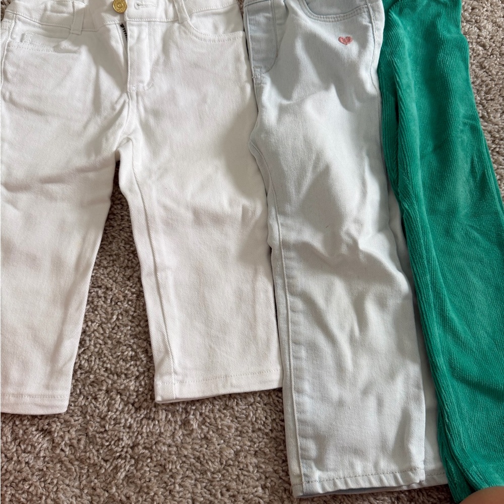 Chic Kids Jeans Trio - White, Gray, and Green